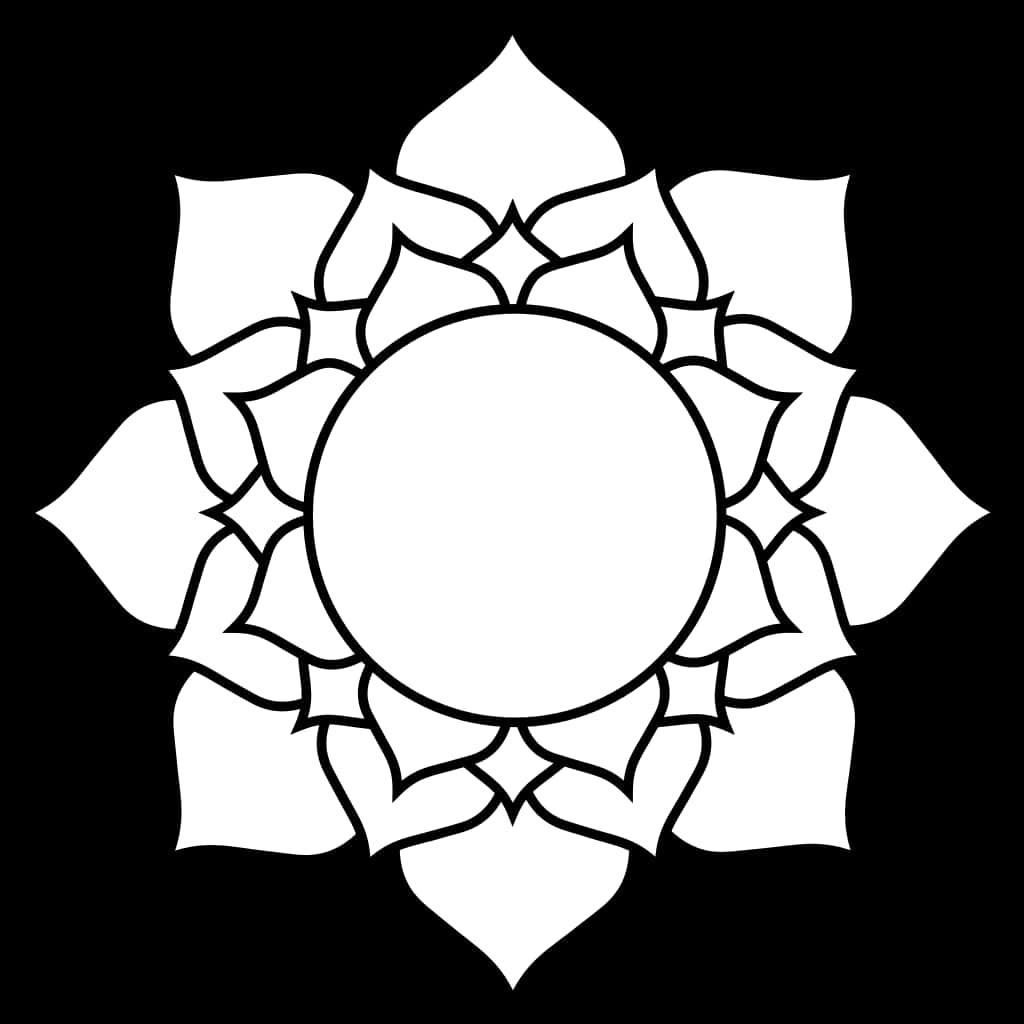 স্টাইলাইজড লোটাস ফুলের আউটলাইন ওয়ালপেপার