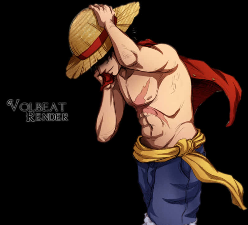 স্ট্র হ্যাট লুফির ভঙ্গি ওয়ালপেপার