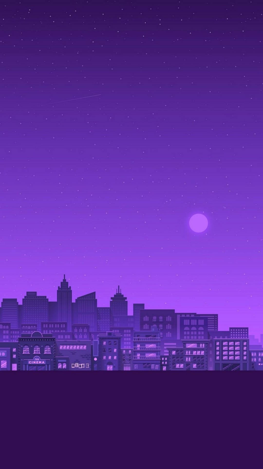 হালকা বেগুনি নান্দনিক শহর রাতে ওয়ালপেপার
