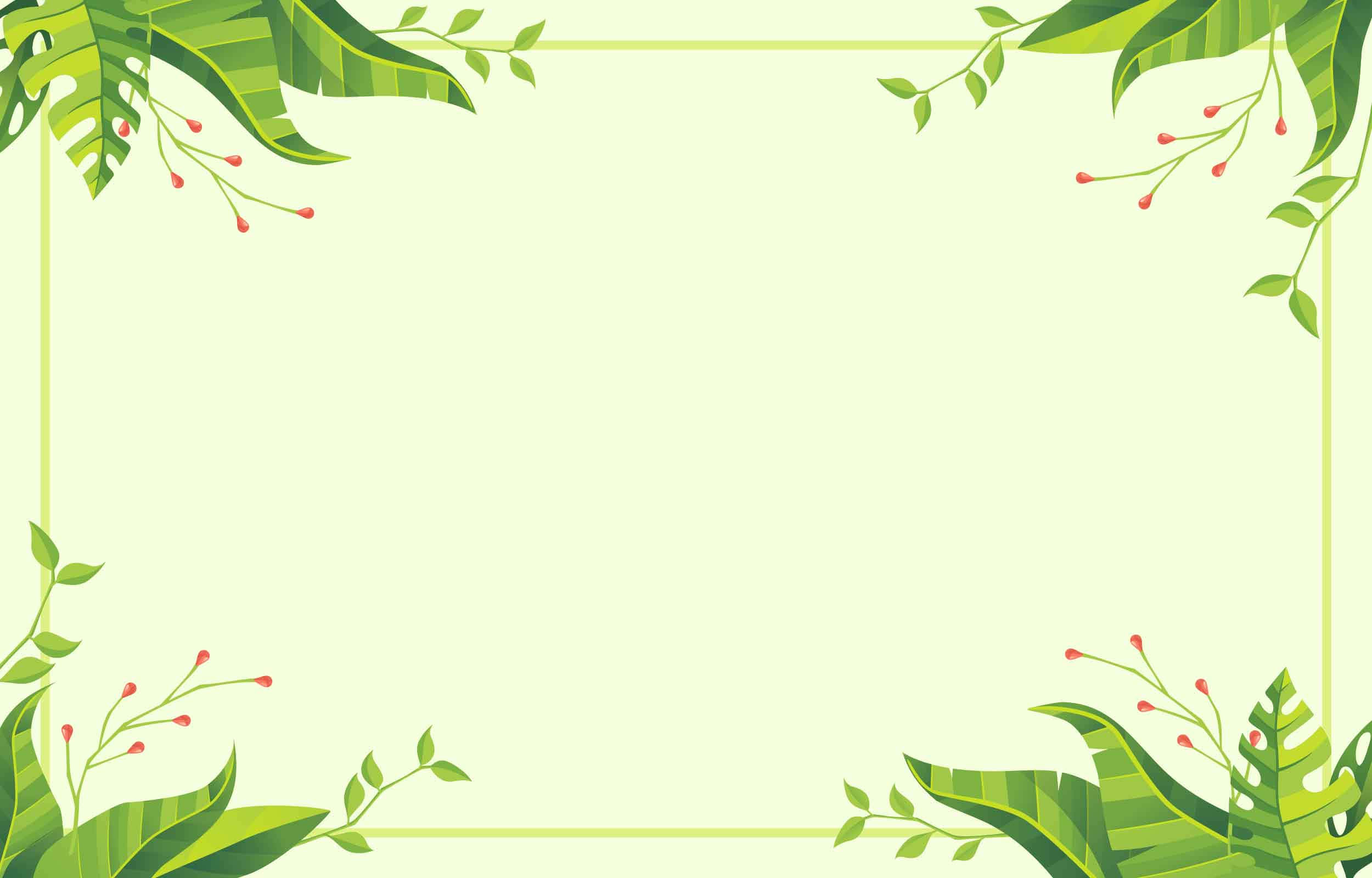 হালকা সবুজ পাতার ও ফুলের ব্যাকগ্রাউন্ড ওয়ালপেপার