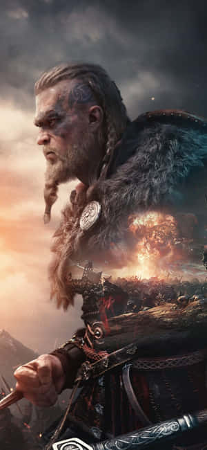 iPhone XS Assassin's Creed Valhalla ব্যাকগ্রাউন্ড — ভিভো V70 FE ওয়ালপেপার