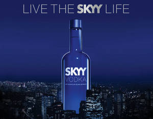 Skyy Vodka লাইভ দ্য স্কাই লাইফ পোস্টার — গা dark নীল ওয়ালপেপার