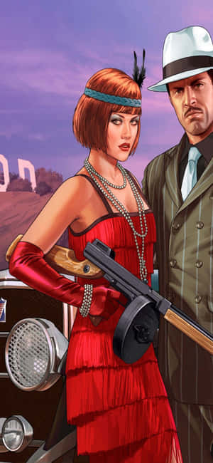 আইফোন X গ্র্যান্ড থেফট অটো V ব্যাকগ্রাউন্ড — গ্যালাক্সি এস২৫+ ওয়ালপেপার