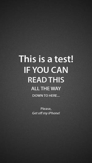 This Is A Test বিবৃতি আইফোন লক স্ক্রিন ওয়ালপেপার।