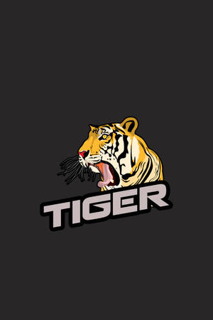 গাঢ় ধূসর পটভূমিতে গর্জনরত বাঘের ডিজিটাল আর্ট ওয়ালপেপার