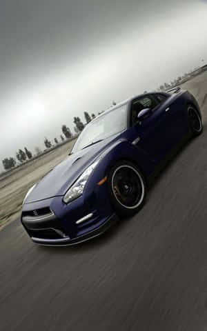 GTR R35 — গা dark নীল ওয়ালপেপার