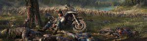 Days Gone জম্বি স্ট্রাইক ইন ফিল্ড ওয়ালপেপার — 3840x1080 ওয়ালপেপার