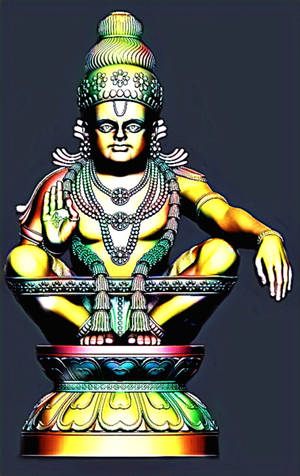 ধূসর ব্যাকগ্রাউন্ডে ভগবান অয়াপ্পা — গ্যালাক্সি ট্যাব S10 FE ওয়ালপেপার