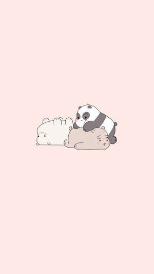 নান্দনিক কার্টুন ওয়ে বেয়ার বেয়ারস খেলছে — Cute bear ওয়ালপেপার