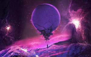 শাটারিং গ্যালাক্সি মুন ডিজিটাল আর্ট ওয়ালপেপার — গ্যালাক্সি চাঁদ ওয়ালপেপার
