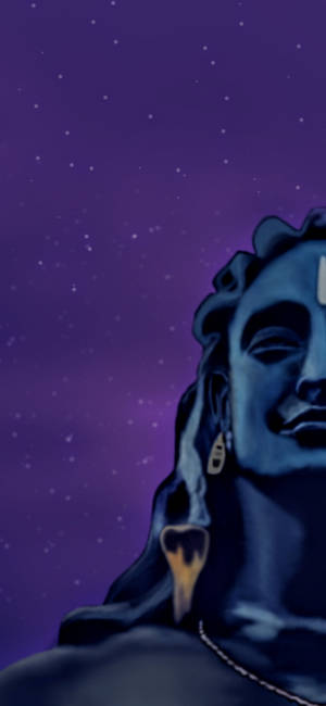 হাফ-পোর্ট্রেট আর্টওয়ার্ক আদিয়োগী শিব — স্যামসাং গ্যালাক্সি s20 ওয়ালপেপার