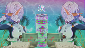蒸汽波动漫《新世纪福音战士》 — নিয়ন ওয়ালপেপার