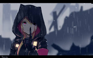소녀전선 애니메이션 소녀 후드티 배경화면 — সুন্দর অ্যানিমে মেয়ে ওয়ালপেপার