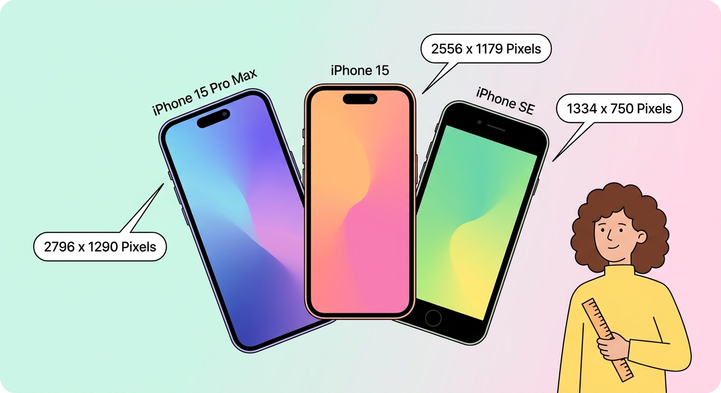 iPhone ওয়ালপেপার সাইজিং গাইড — প্রতিটি মডেল